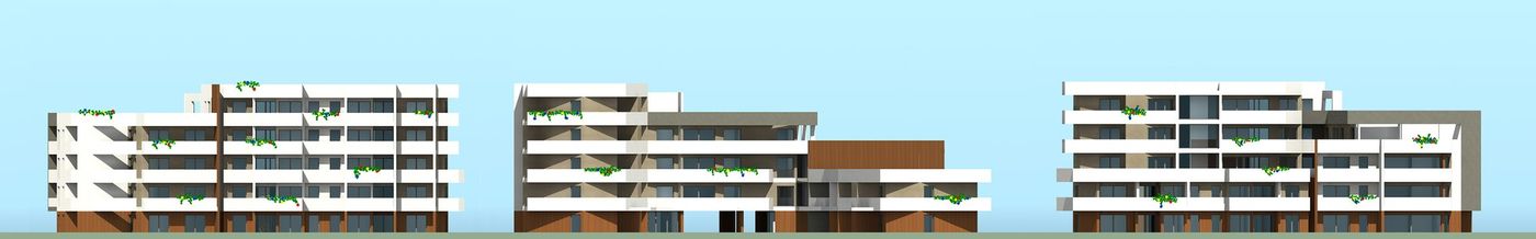 The building’s elevations side by side