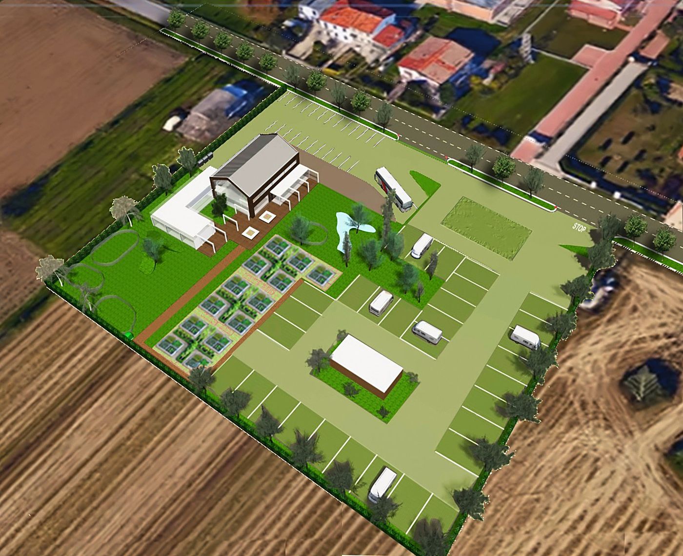 The plot from above, in the countryside of Spinea
