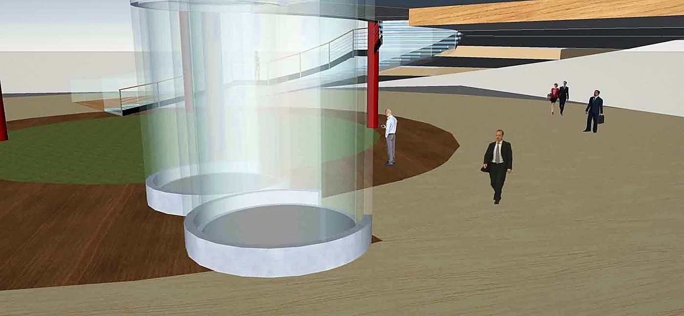 The Wine Center: la vasca circolare al centro della hall