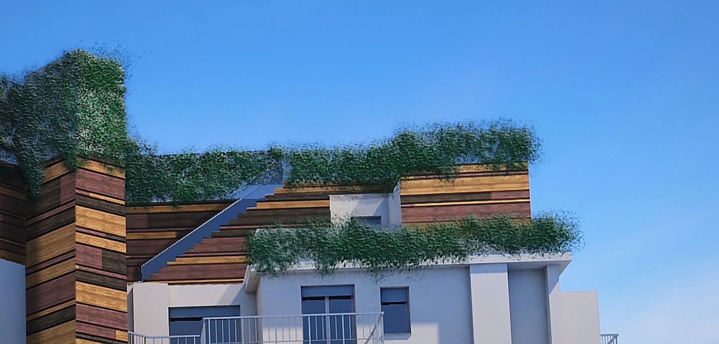 Bali: il verde di copertura contro il cielo